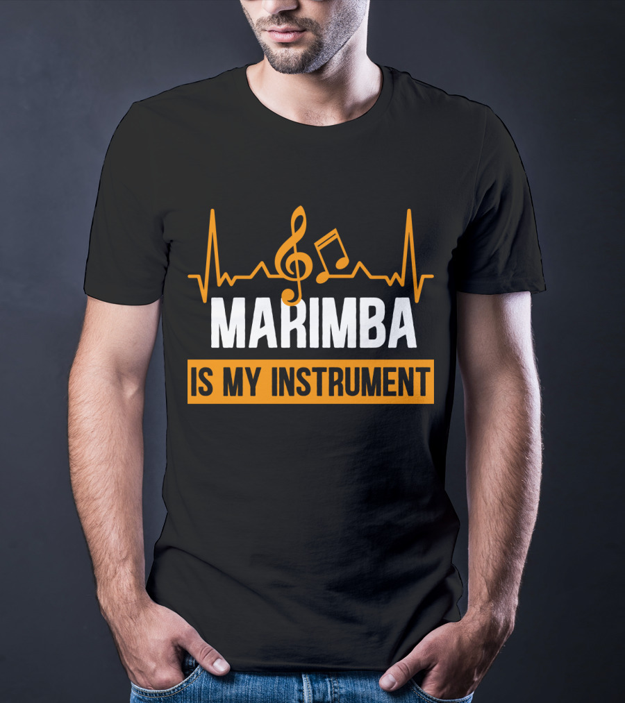 Marimba Is My Instrument Musical Pulse And Notes T-Shirt