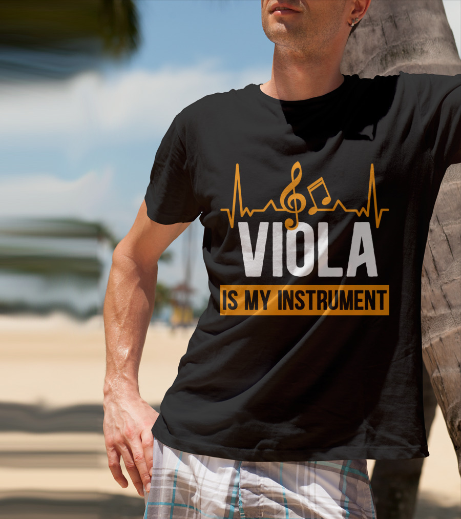 Viola Is My Instrument Heartbeat Music Note T-Shirt