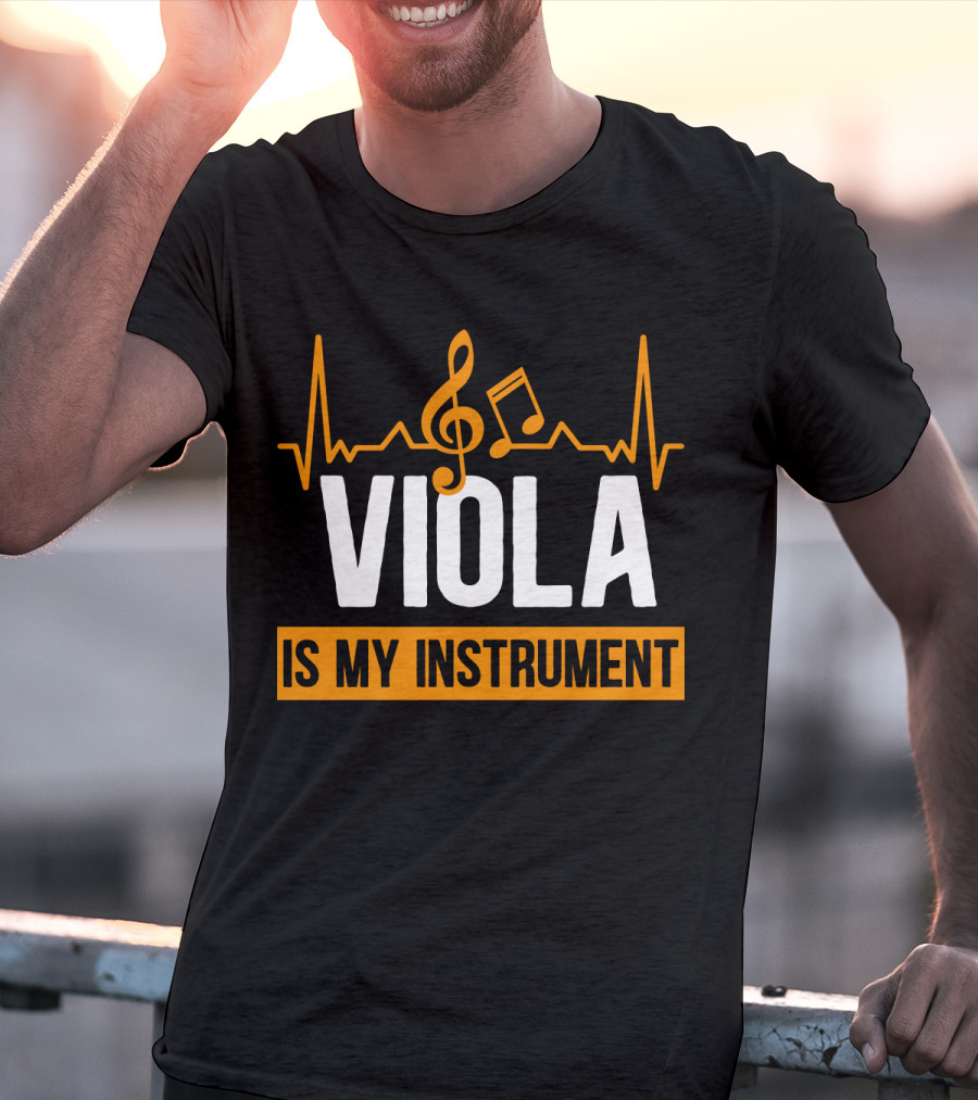 Viola Is My Instrument Heartbeat Music Note T-Shirt