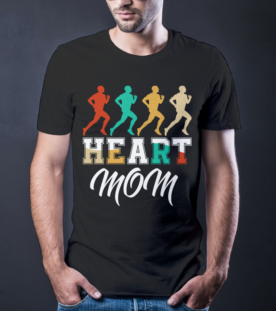 HEART MOM Running Retro T-Shirt