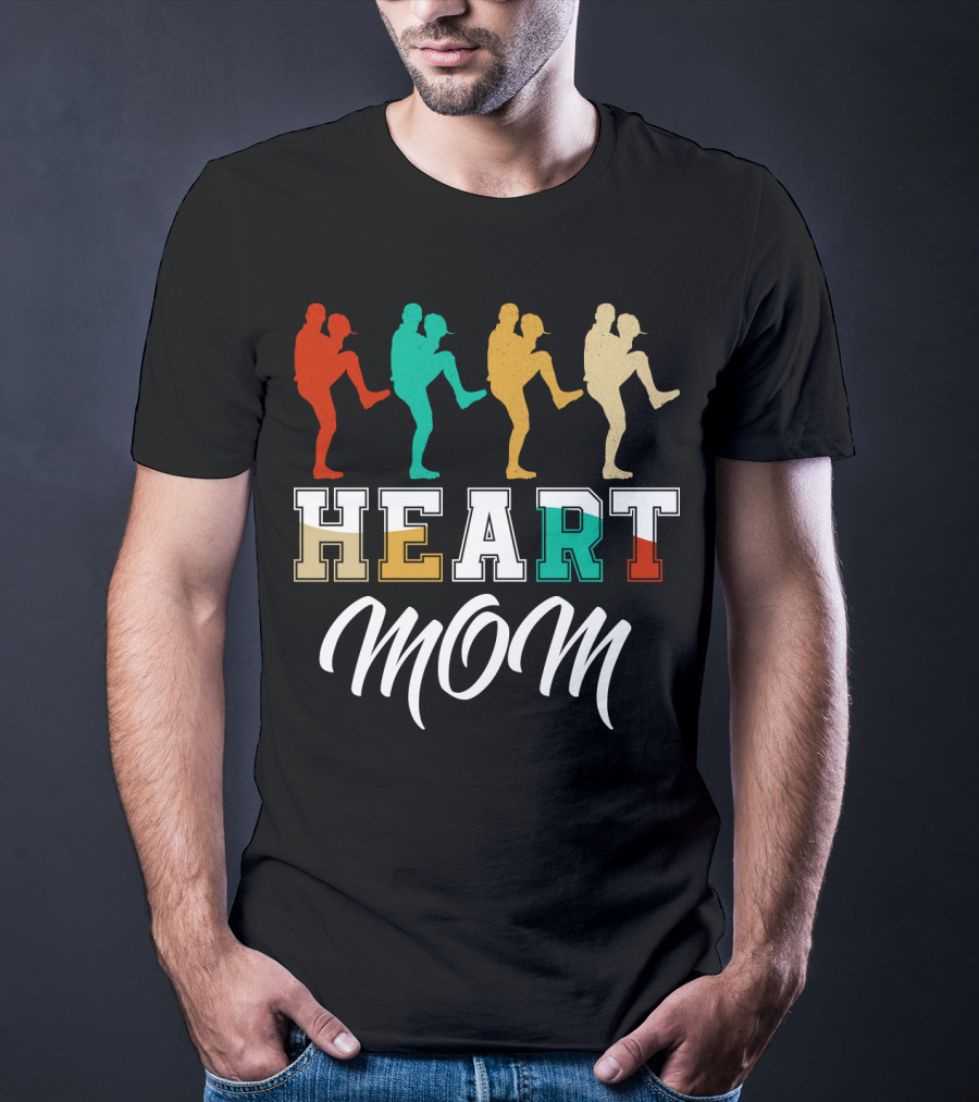 Heart Mom Baseball Player T-Shirt