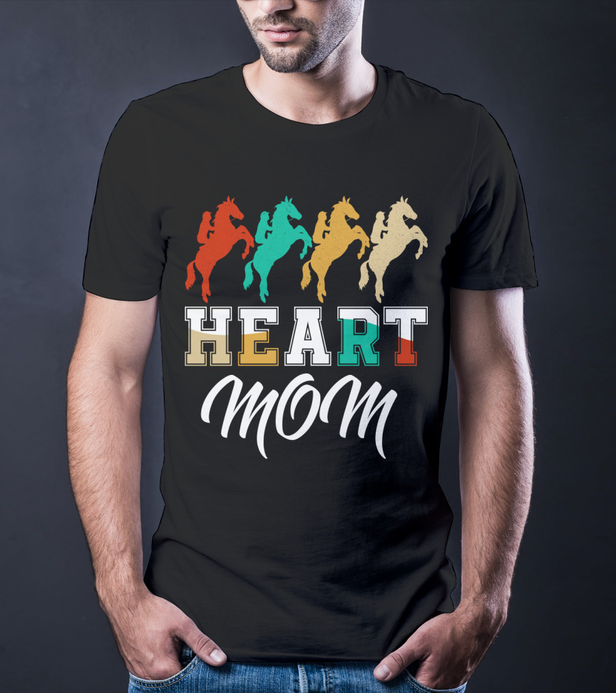 Horse Riding Heart Mom T-Shirt