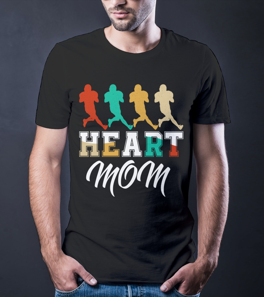 Heart Mom Fantasy Football T-Shirt