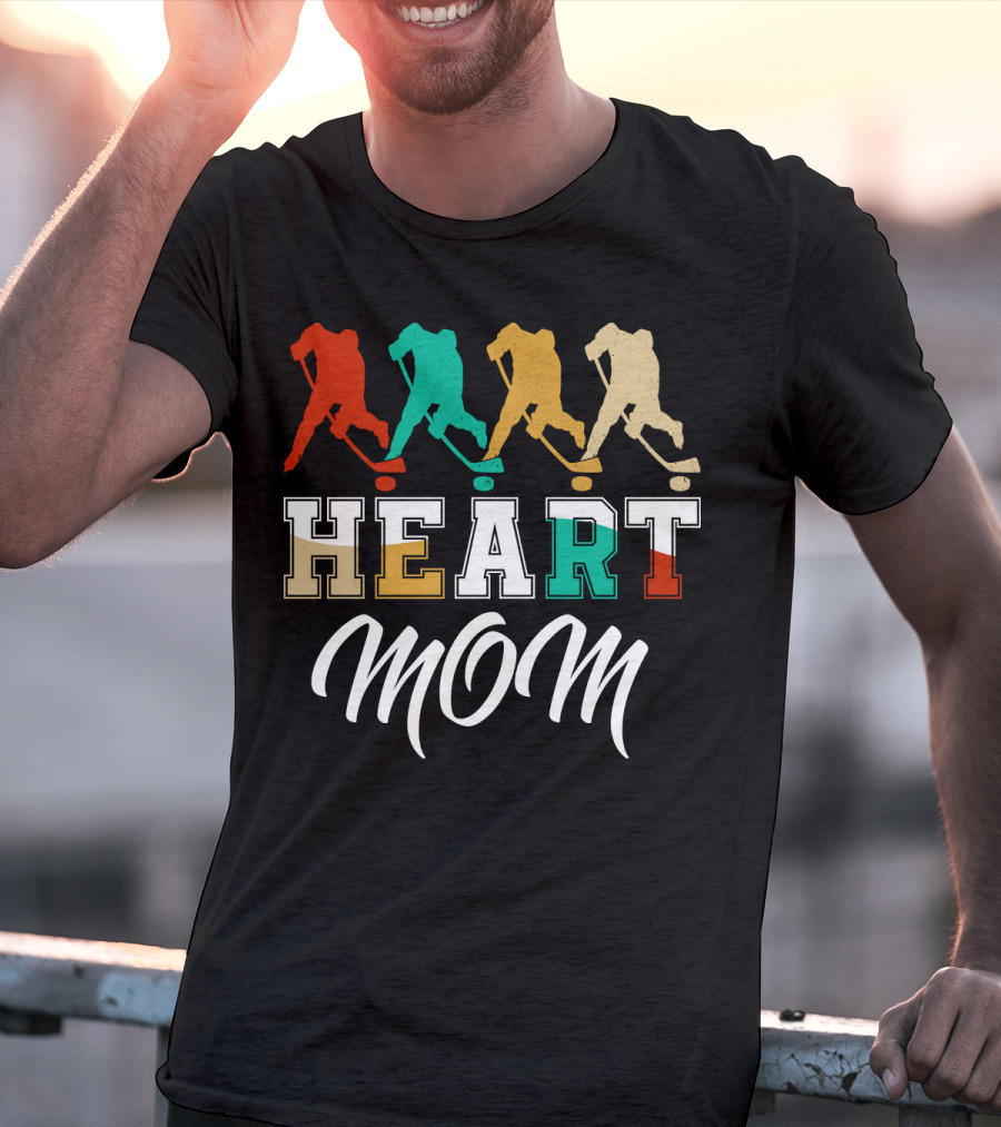 Hockey Heart Mom Vintage Silhouette Player Sequence T-Shirt