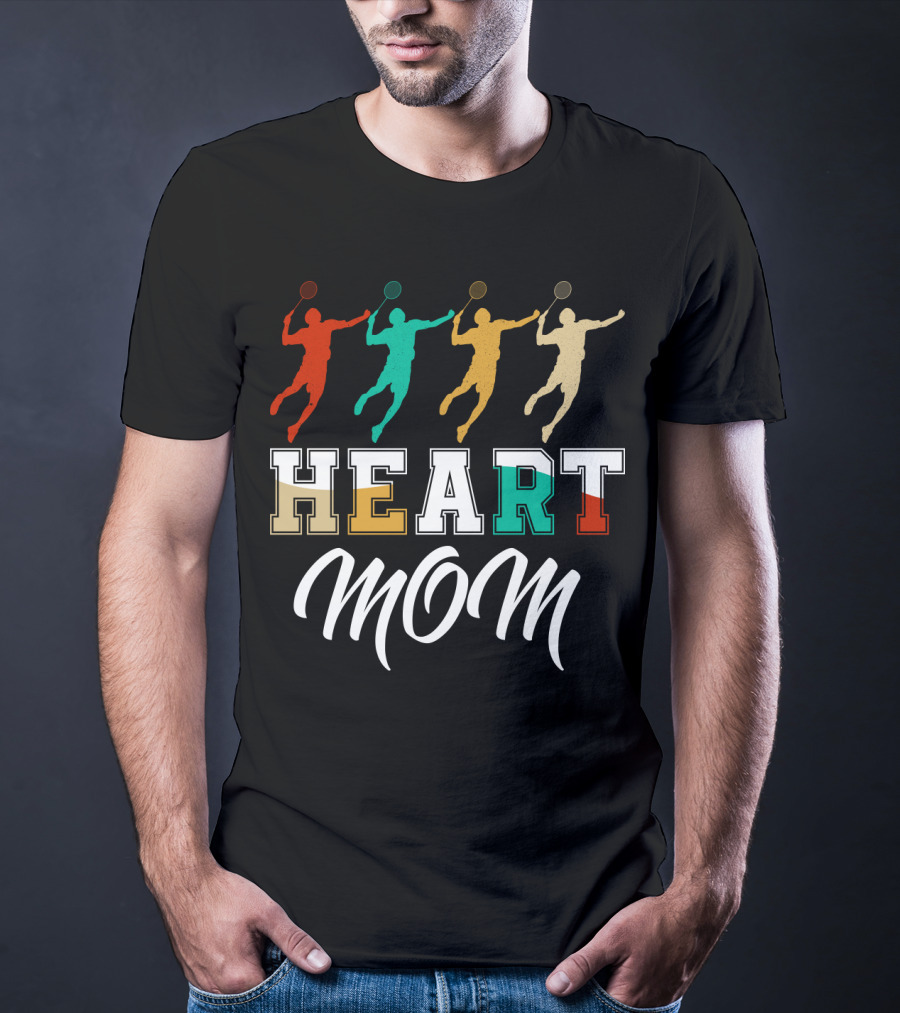 Badminton Heart Mom T-Shirt