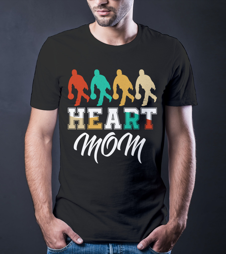 Bowling Heart Mom Retro T-Shirt