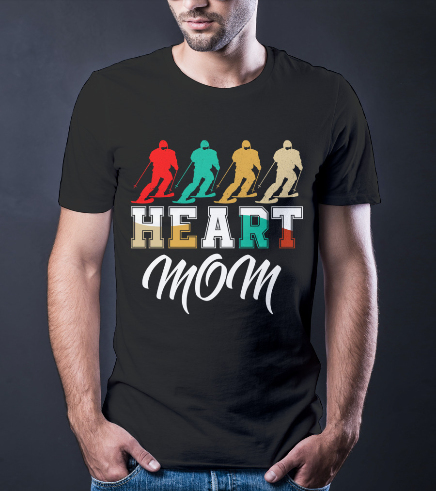 HEART MOM Skiing T-Shirt