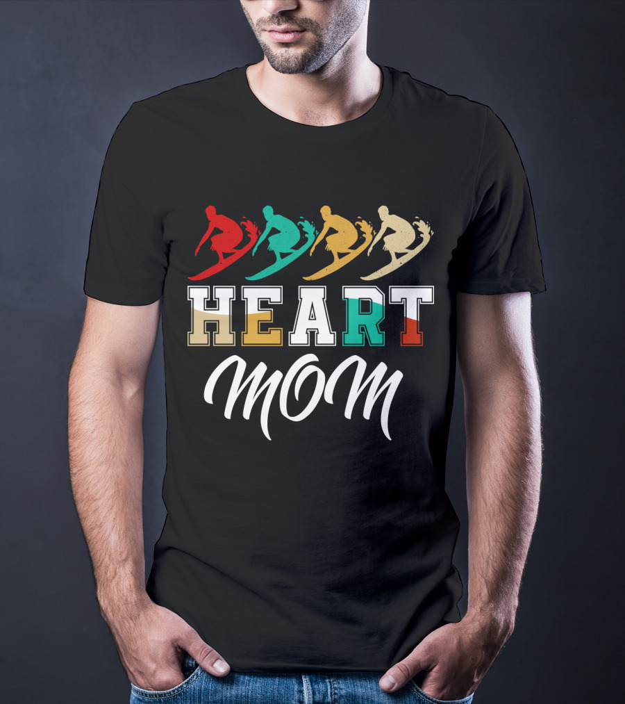 Surfing Heart Mom T-Shirt