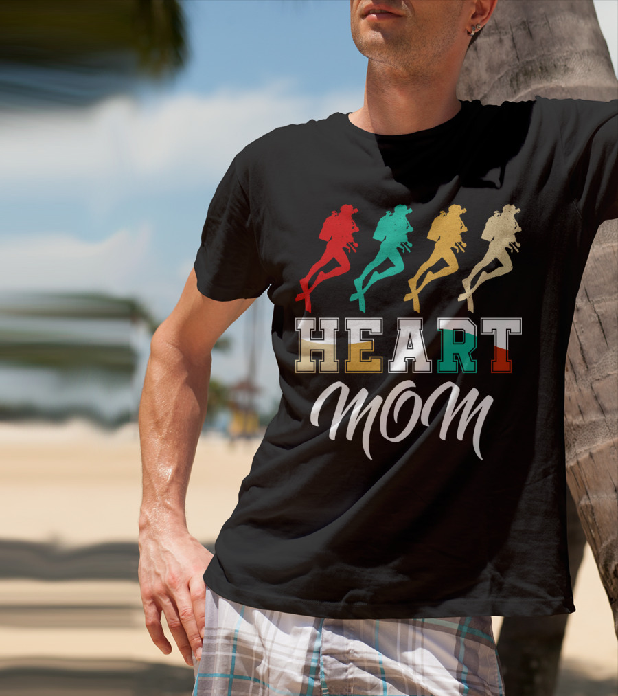 Heart Mom Scuba Diving T-Shirt