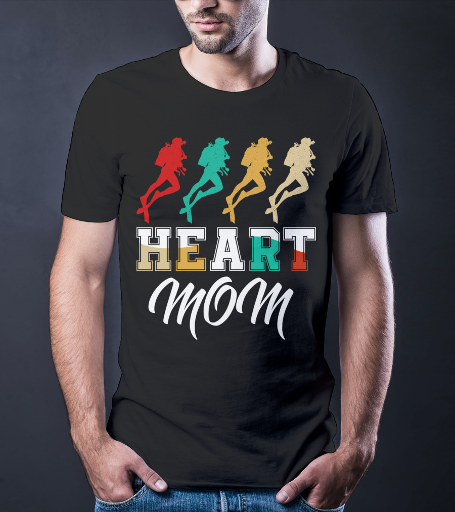 Heart Mom Scuba Diving T-Shirt