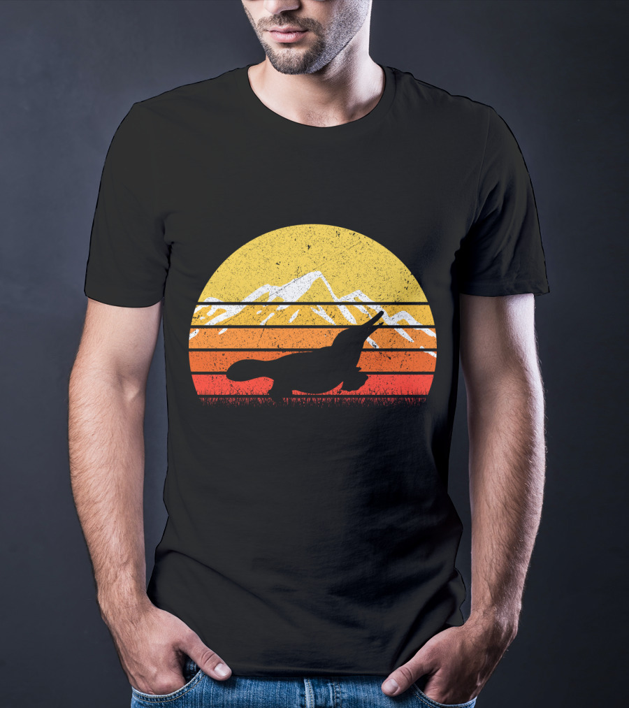 Retro Vintage Platypus Sunset T-Shirt