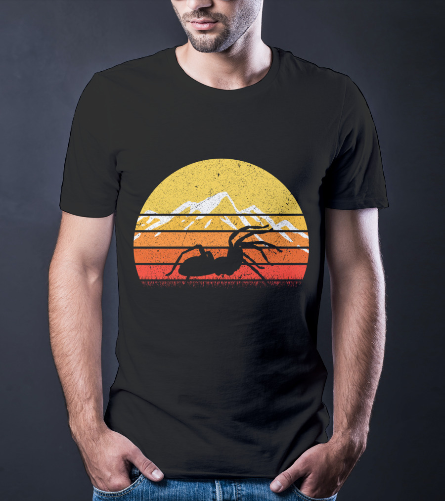 Retro Vintage Tarantula Mountain Sunset T-Shirt