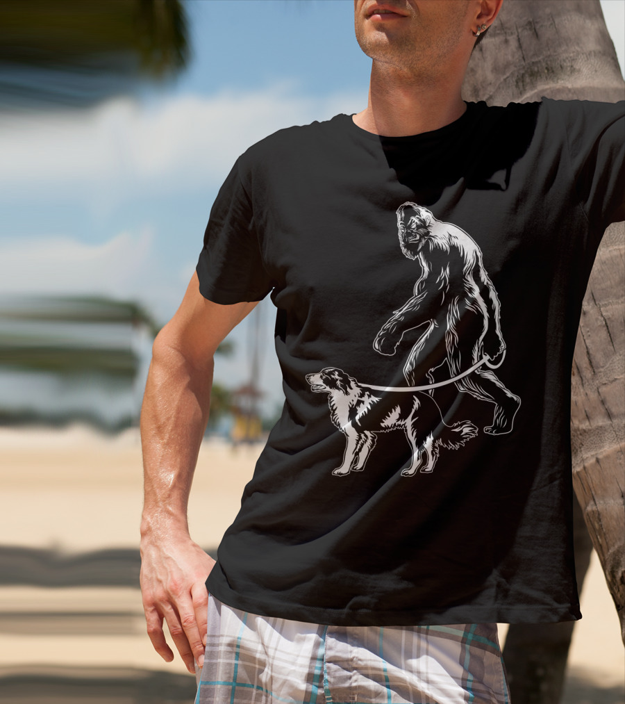 Bigfoot Walking Border Collie T-Shirt
