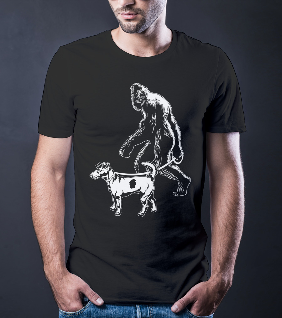 Bigfoot Walking Jack Russell Terrier T-Shirt