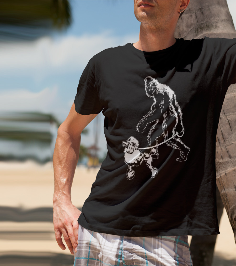 Bigfoot Walking Poodle Companion T-Shirt