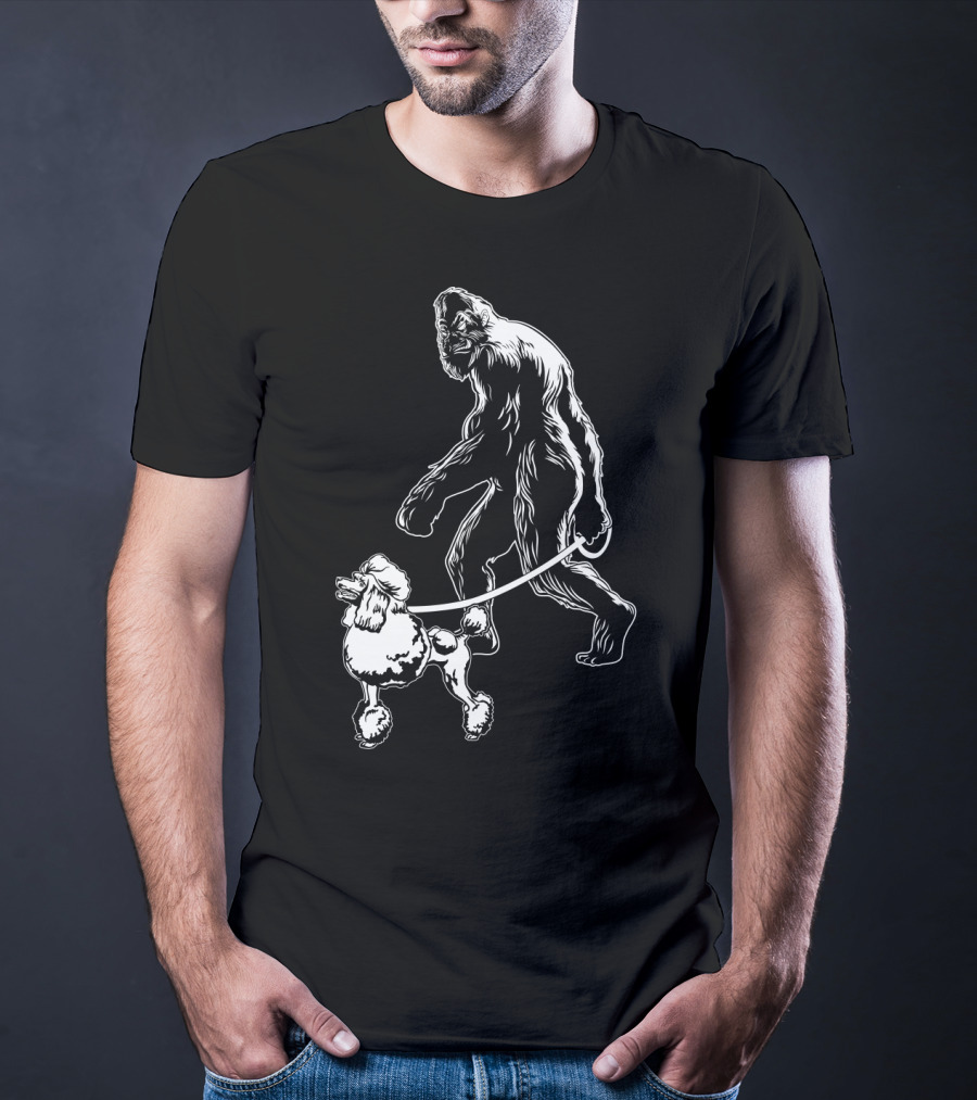 Bigfoot Walking Poodle Companion T-Shirt