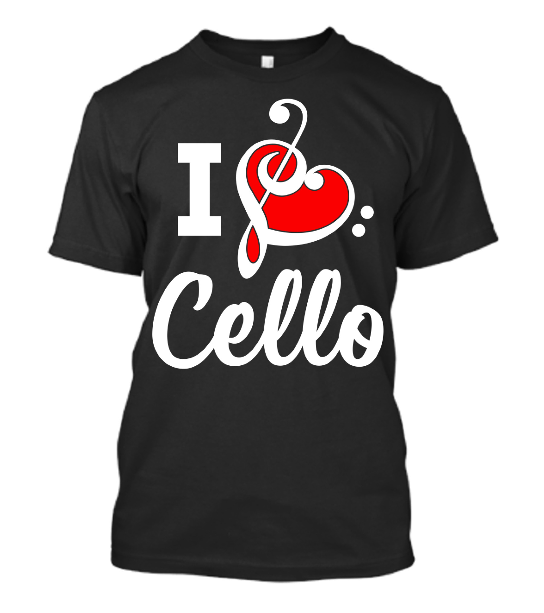 I Love Cello Treble Clef Heart T-Shirt