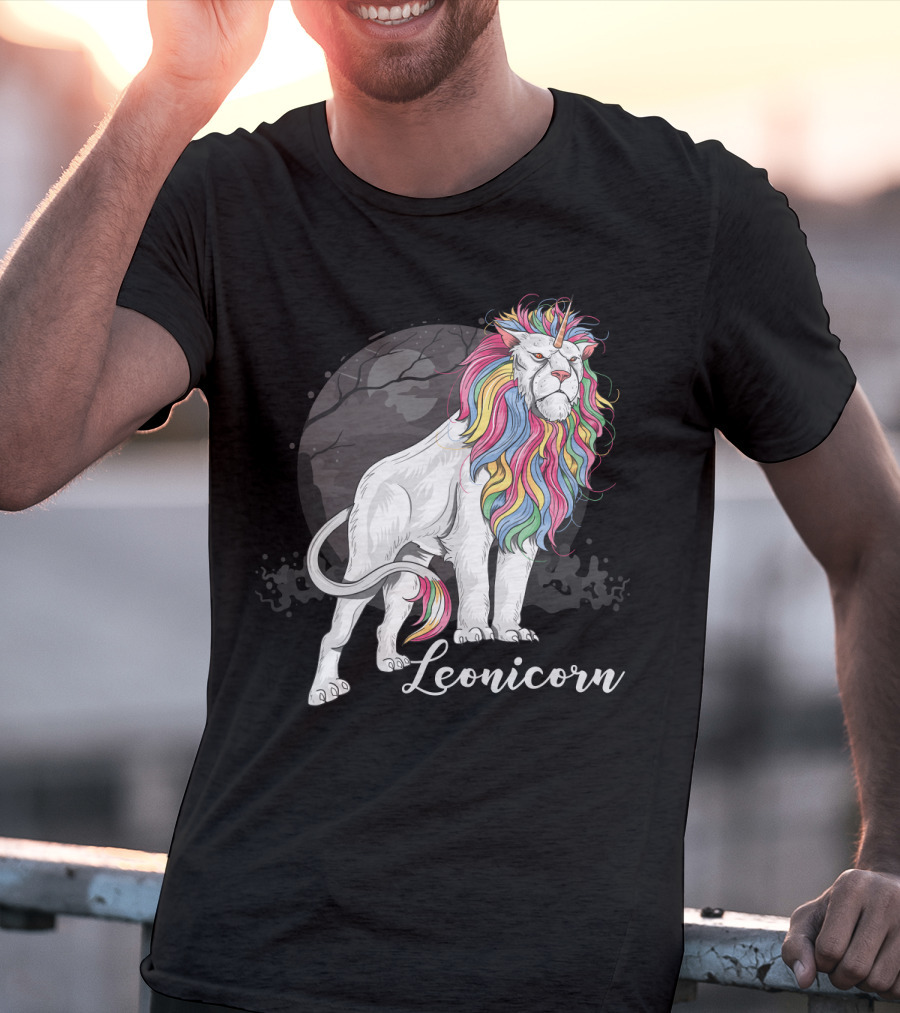 Leonicorn Rainbow-Maned Lion Unicorn Fusion T-Shirt