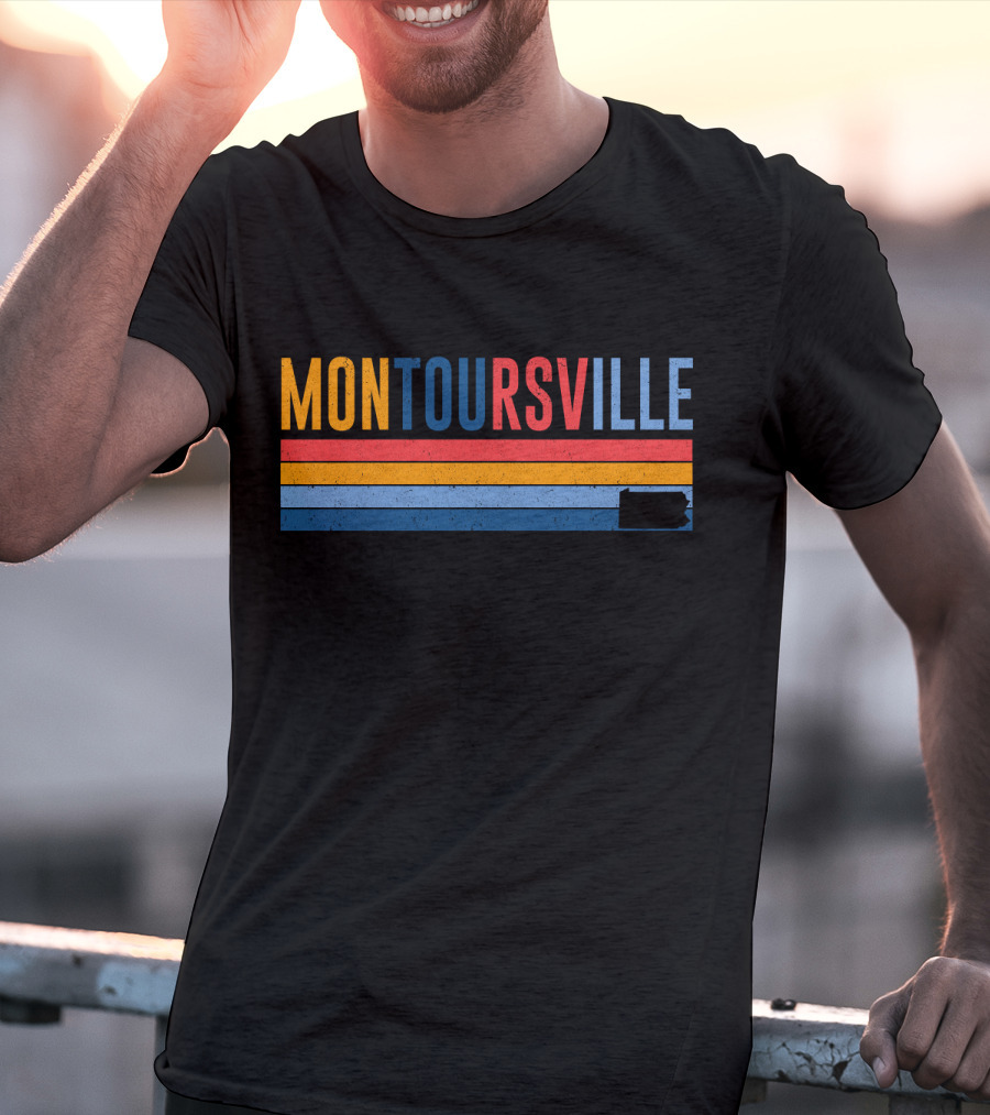 Montoursville Retro 80s Style Striped Pennsylvania T-Shirt