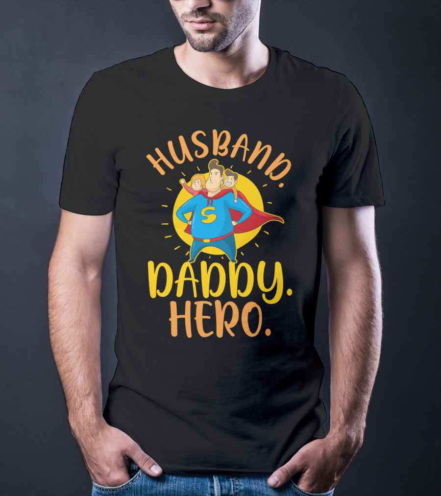 HUSBAND DADDY HERO SUPERHERO CHARACTER T-Shirt