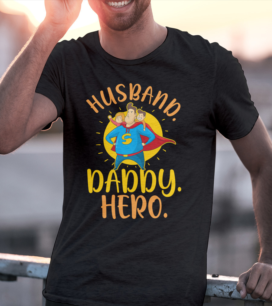 HUSBAND DADDY HERO SUPERHERO CHARACTER T-Shirt