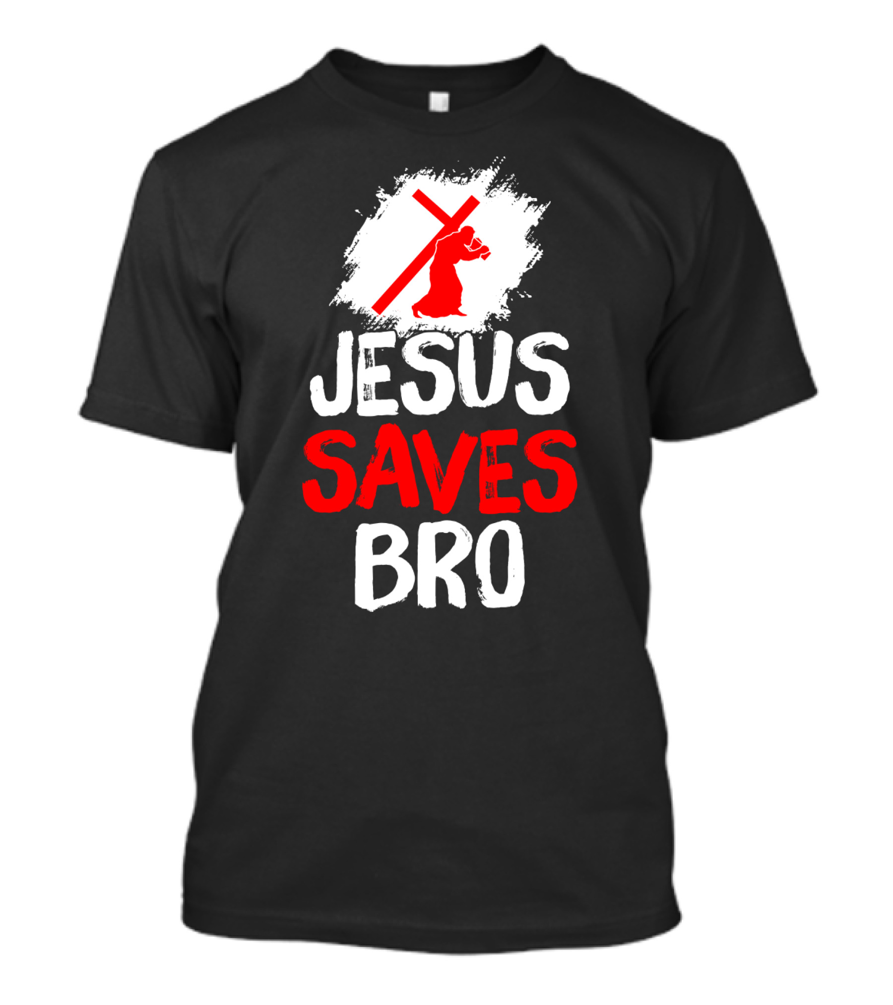 Jesus Saves Bro Bold Faith Funny Christian Premium T-Shirt