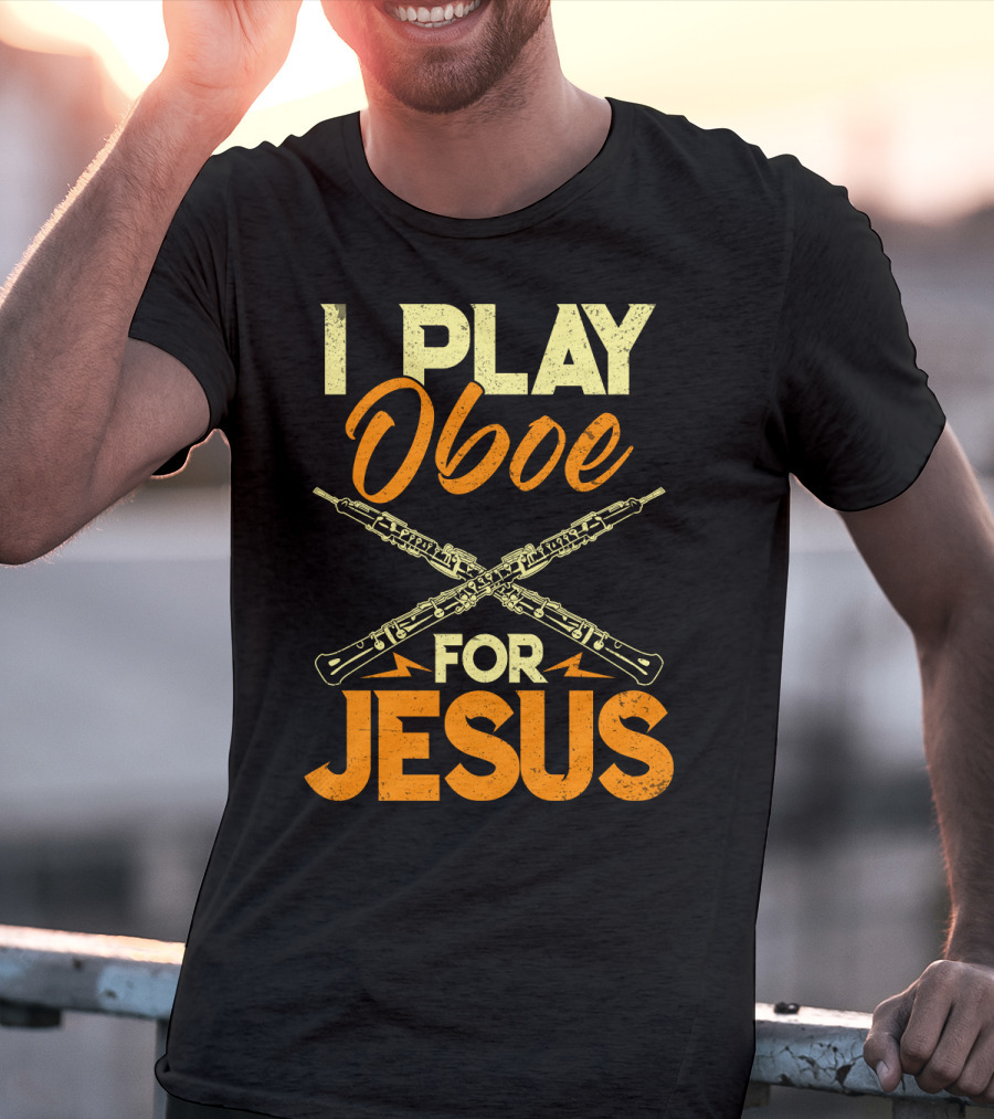 I Play Oboe For Jesus With Crossed Oboes T-Shirt
