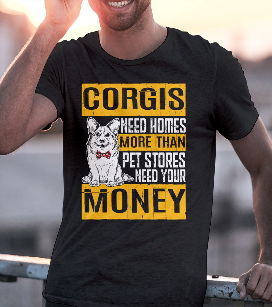 Corgis Need Homes More Than Pet Stores Need Your Money Bowtie T-Shirt