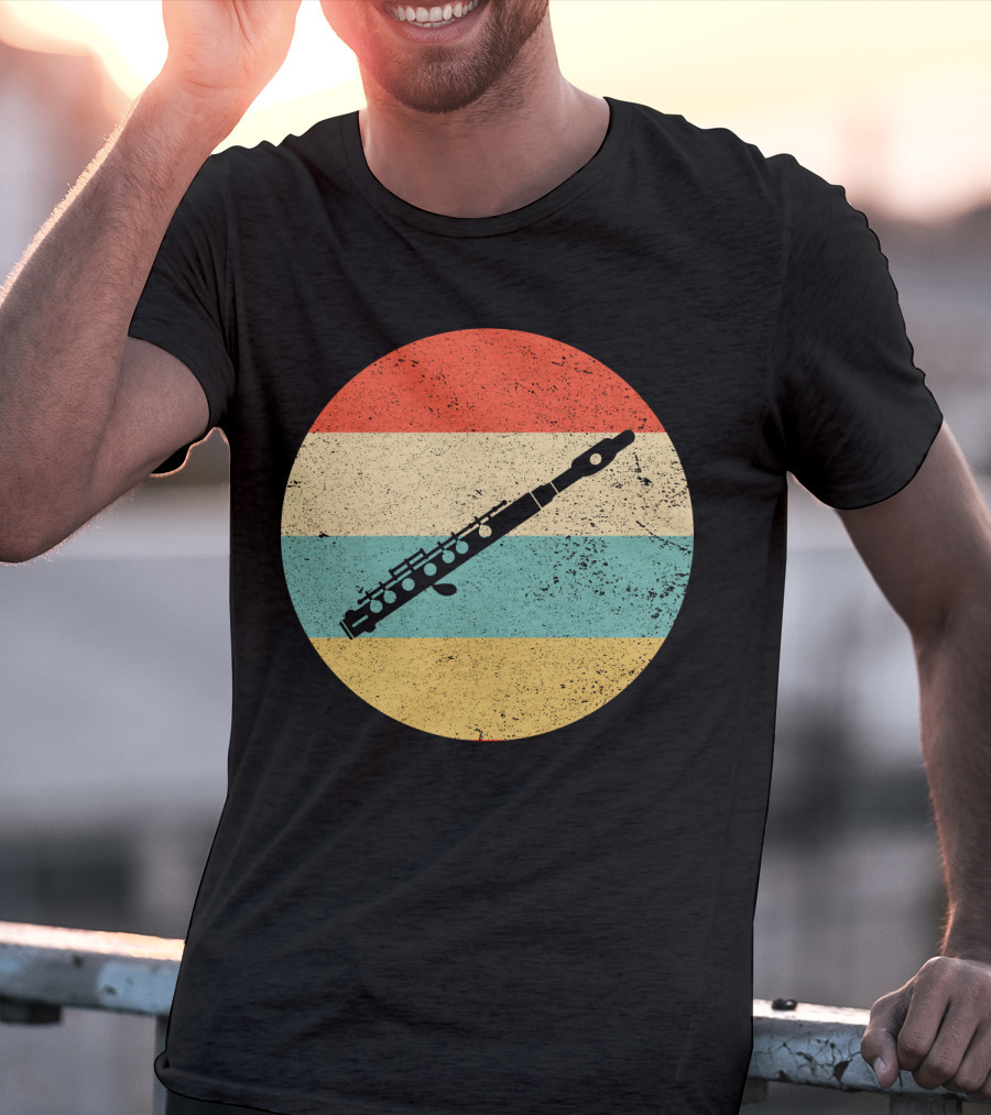 Vintage Retro Piccolo Colorful Distressed Circle T-Shirt