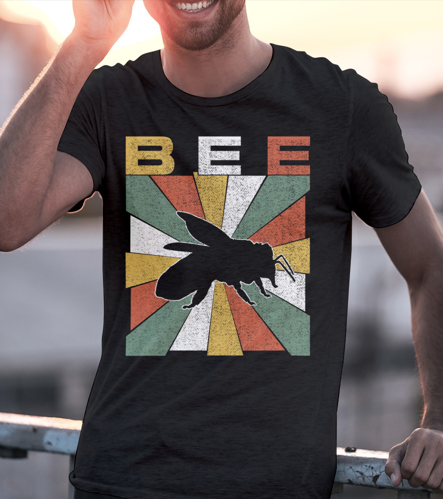 Bee Retro 70s Vintage Sunburst T-Shirt