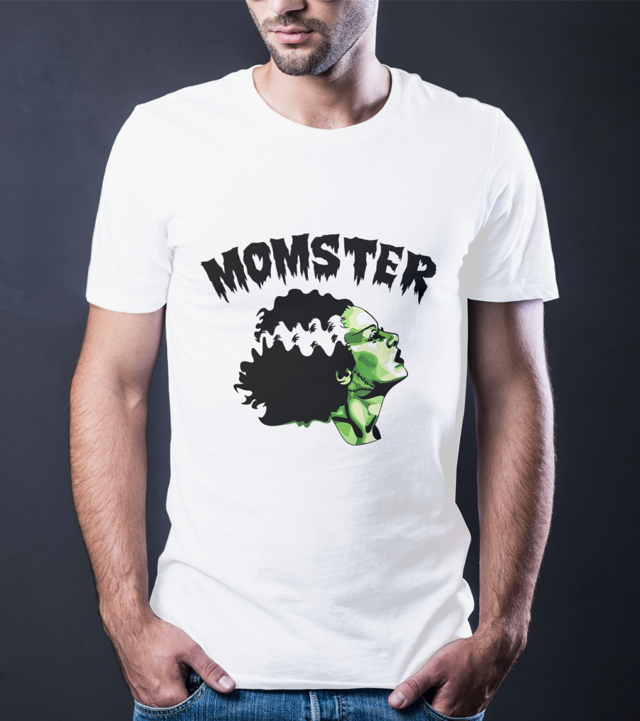 Momster Frankenstein Bride Parody Green Horror Text T-Shirt