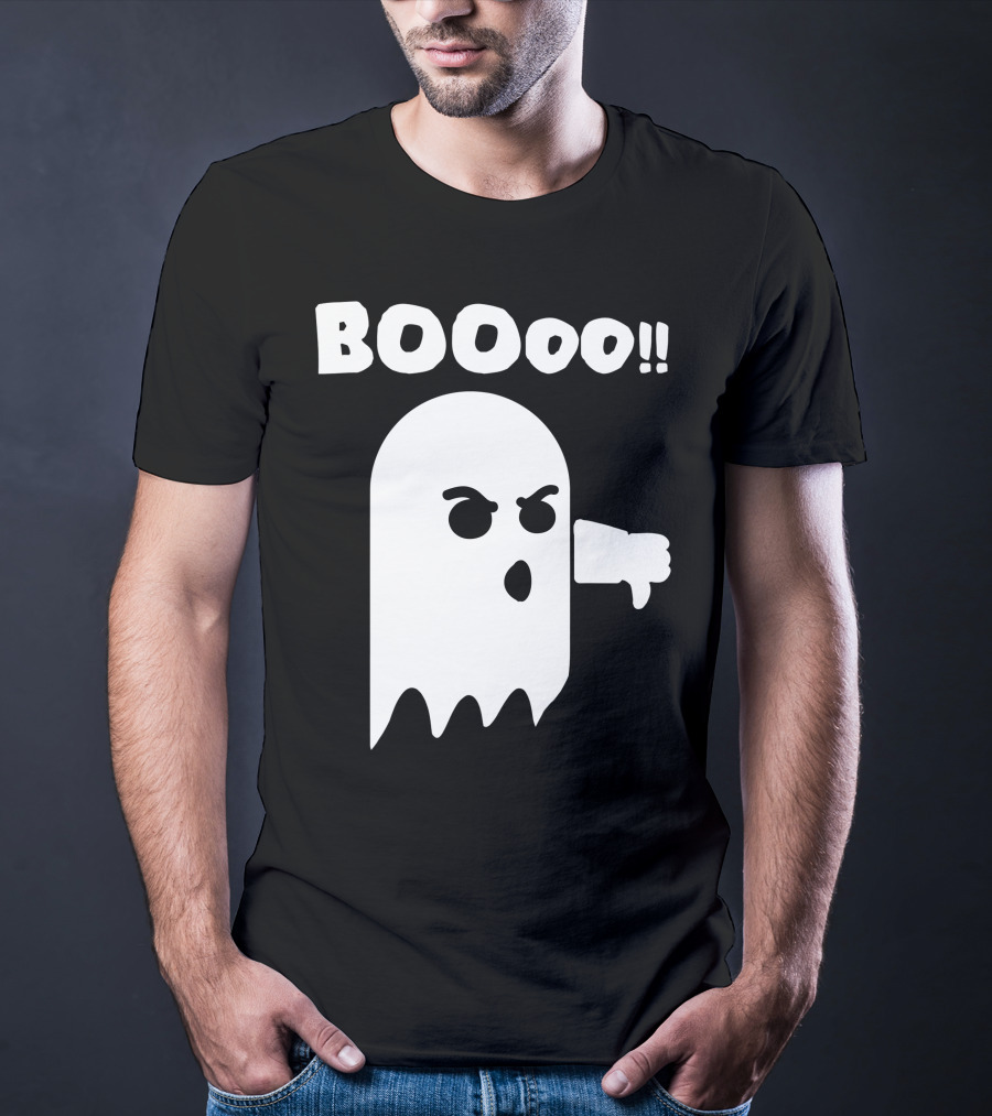 Funny Halloween Ghost BOOoo Thumbs Down T-Shirt