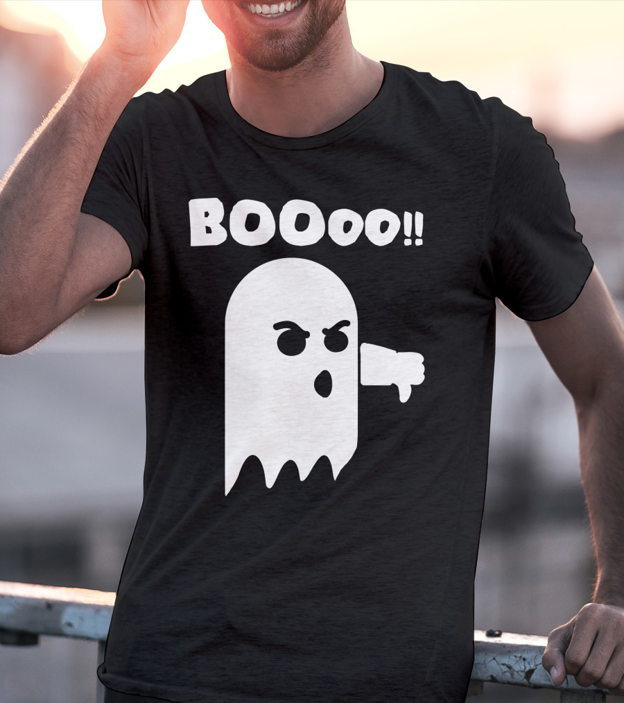 Funny Halloween Ghost BOOoo Thumbs Down T-Shirt