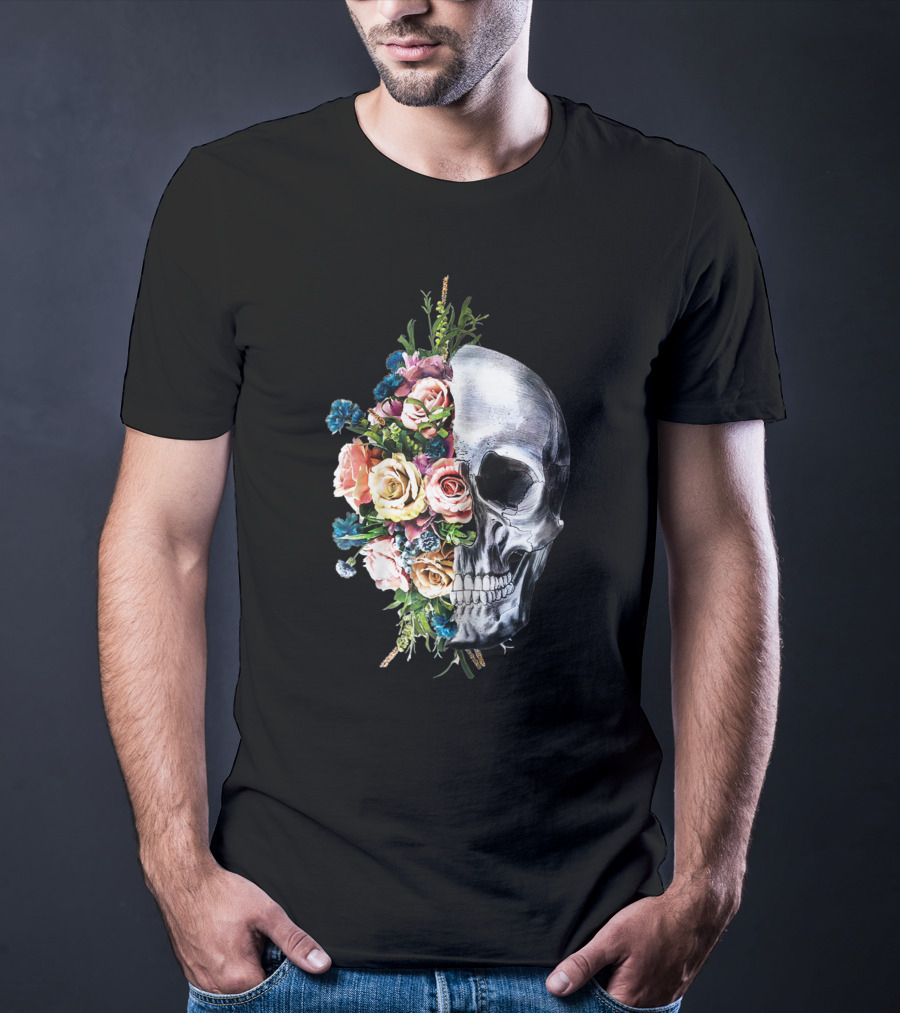 Flower Skull Bouquet Fusion T-Shirt
