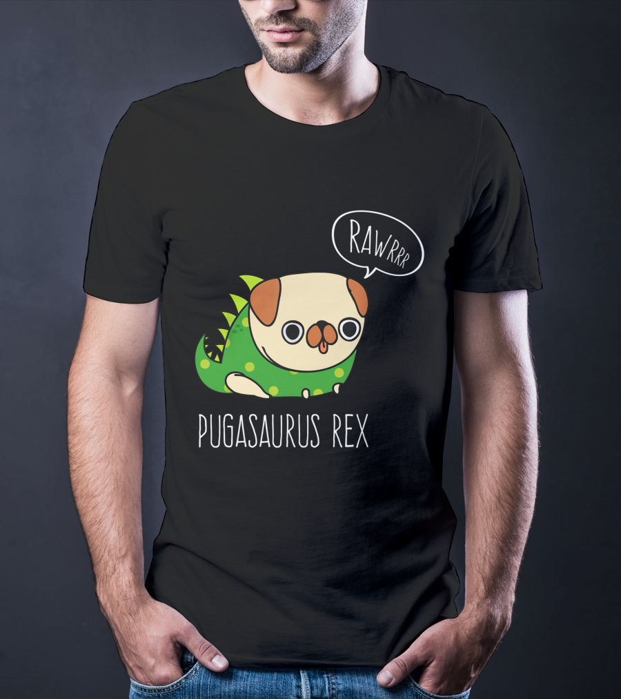 Pugasaurus Rex Pug Dog Halloween Rawrrr T-Shirt