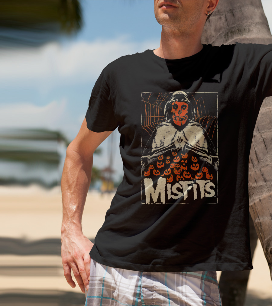 Misfits Halloween Skeleton With Jack O' Lanterns T-Shirt