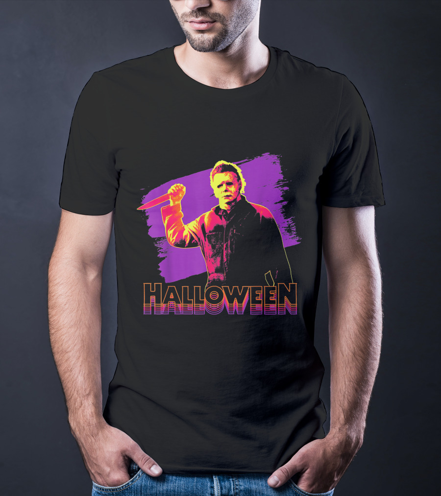 Michael Myers Neon Halloween T-Shirt