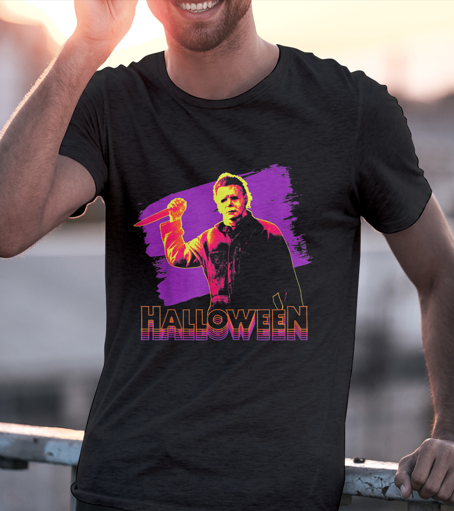 Michael Myers Neon Halloween T-Shirt