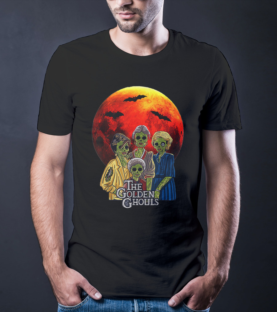 The Golden Ghouls Vintage Moon Halloween T-Shirt