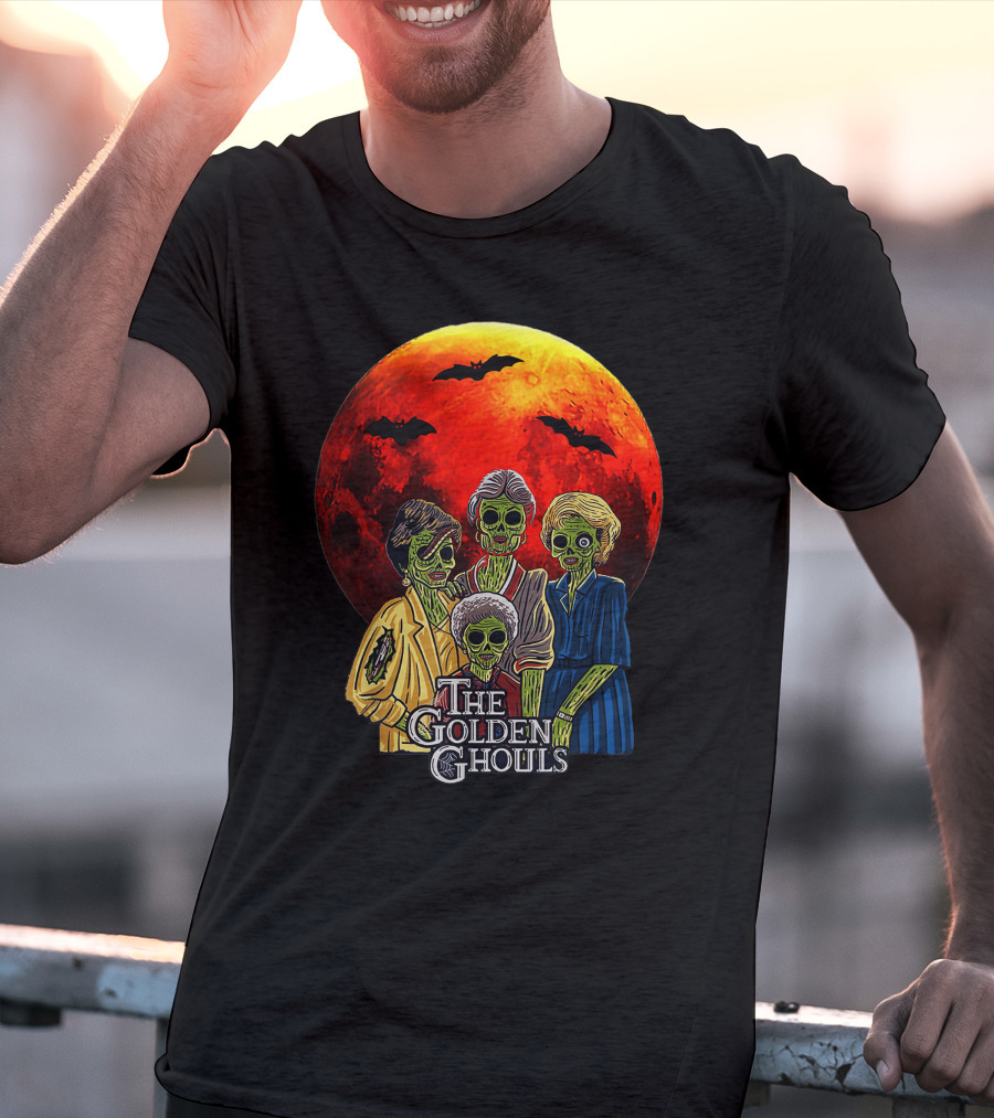 The Golden Ghouls Vintage Moon Halloween T-Shirt