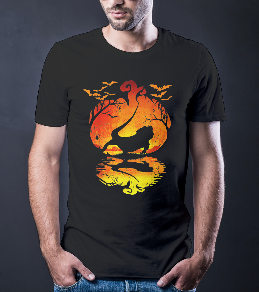 Bearded Dragon Halloween Pumpkin Bats T-Shirt