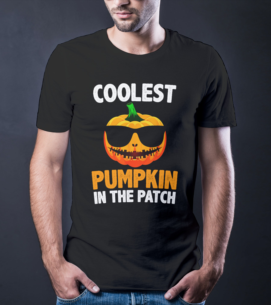Coolest Pumpkin In The Patch Halloween Sunglasses Jack-O'-Lantern T-Shirt