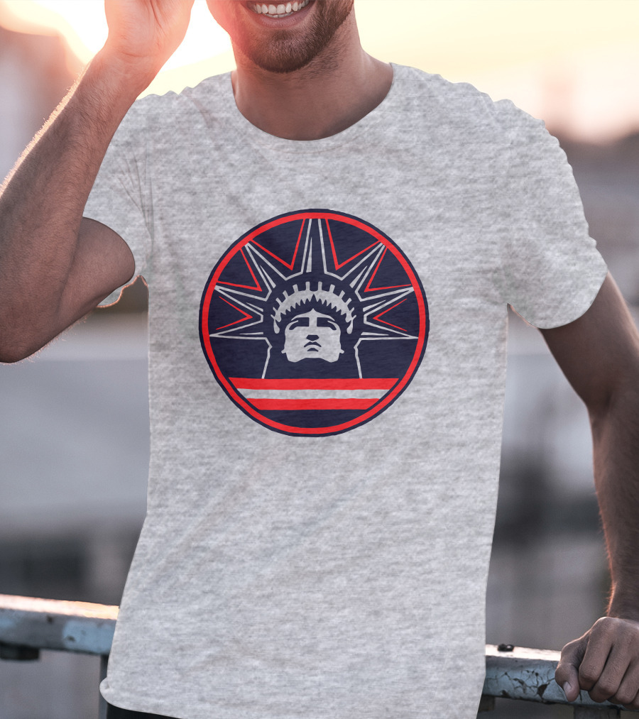 We Bleed Blue Liberty Icon Circle T-Shirt