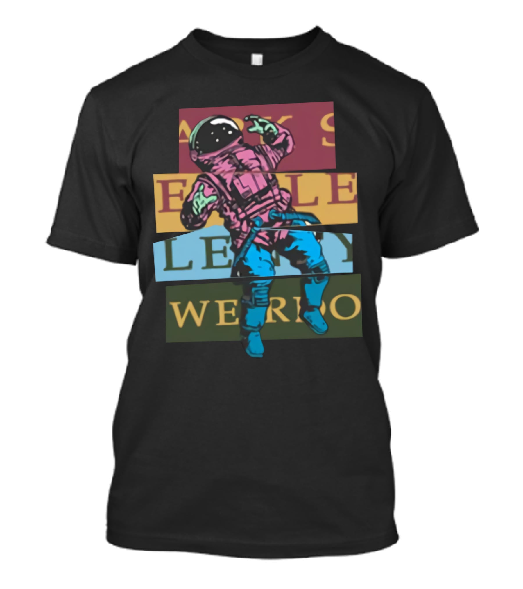 Weirdo Weirdo Brand Merchandise Surreal Astronaut Retro Stripes T-Shirt
