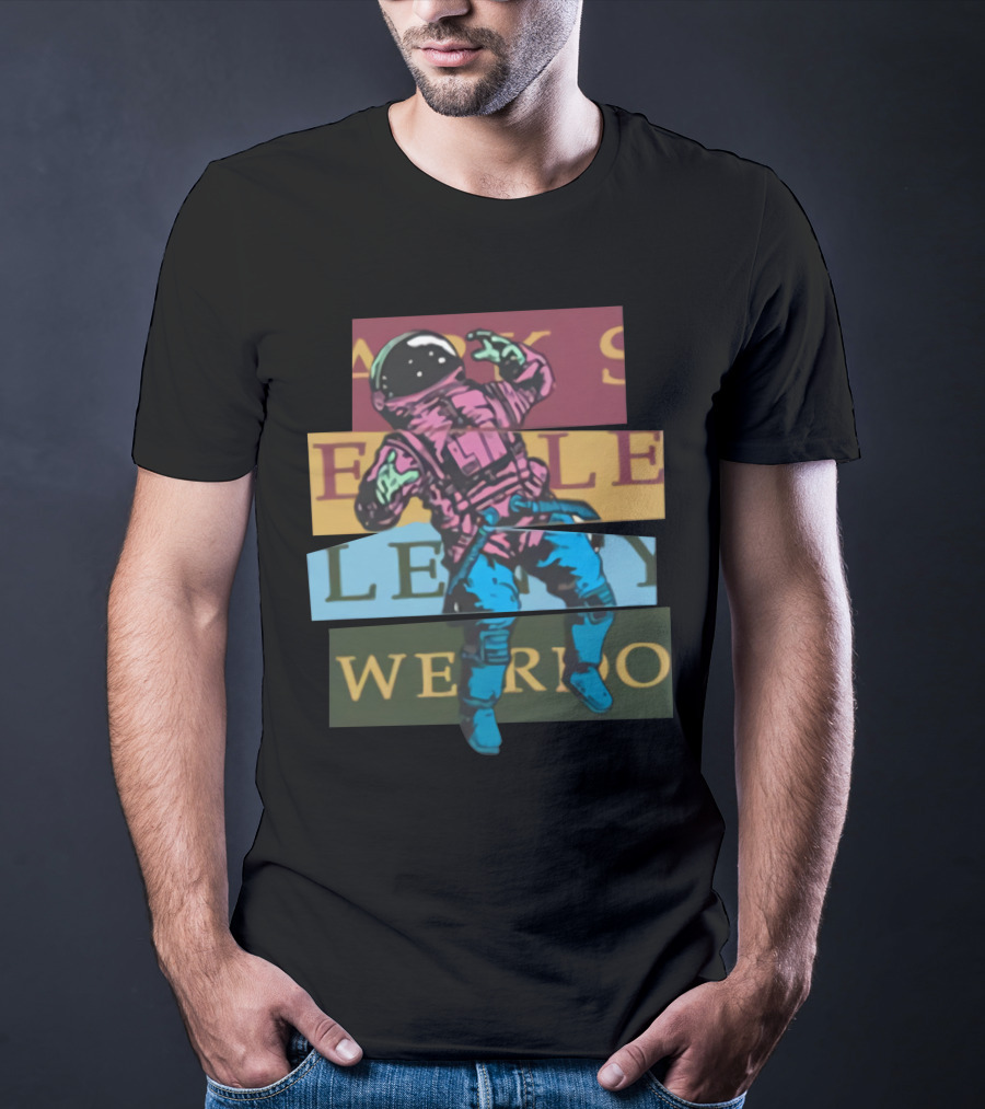 Weirdo Weirdo Brand Merchandise Surreal Astronaut Retro Stripes T-Shirt