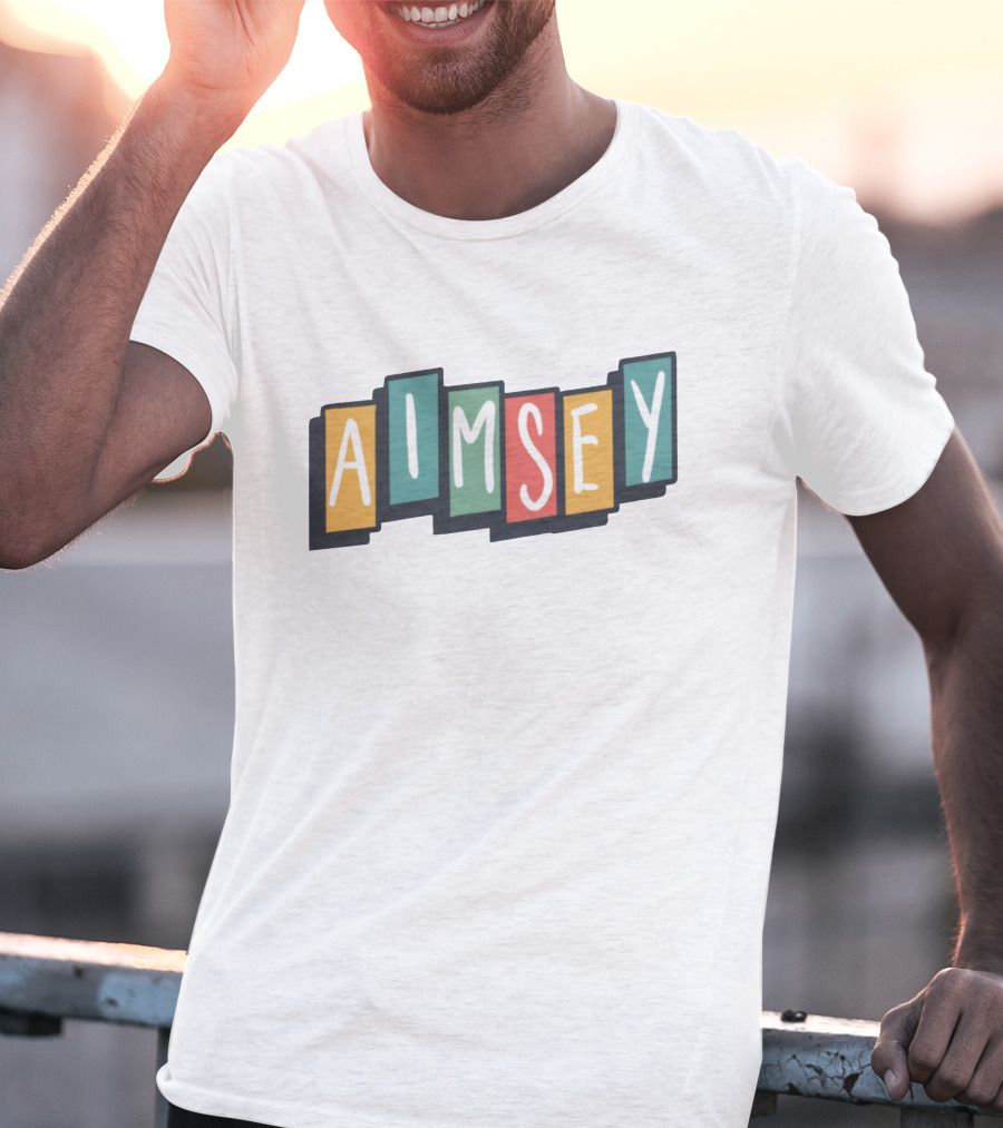Aimsey Colorful Block Letters Merch T-Shirt