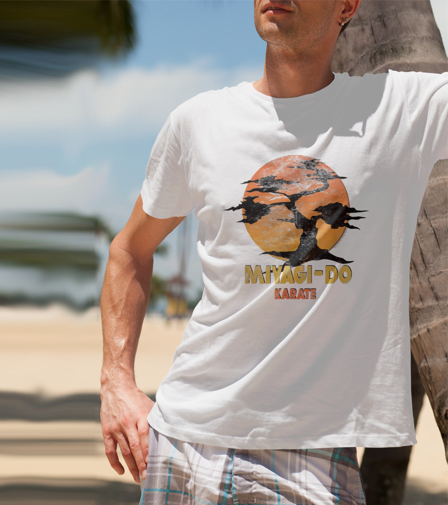 Miyagi-Do Karate Vintage Sun And Tree T-Shirt