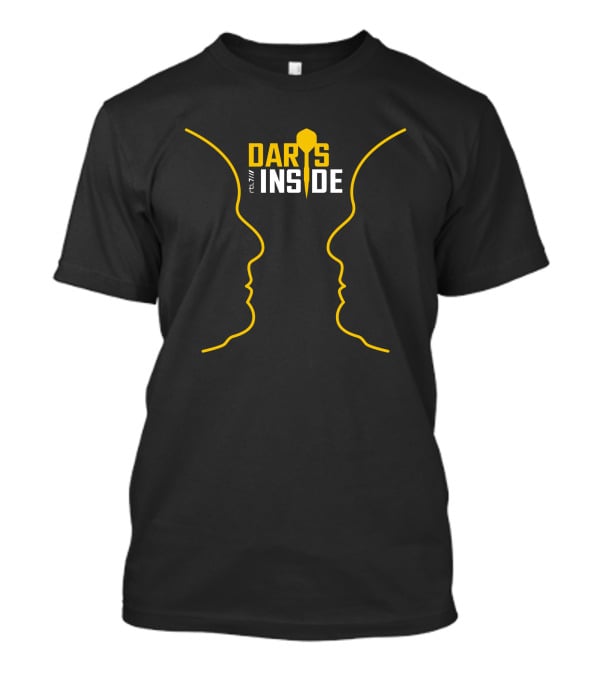 Set Van 4x Darts Inside Retro Style Face T-Shirt