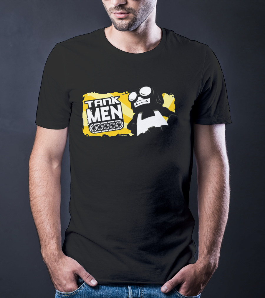Tankmen Cartoon Character With Goggles And Tank Treads T-Shirt