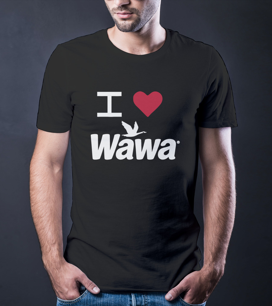 I Love Wawa Logo With Heart And Goose T-Shirt